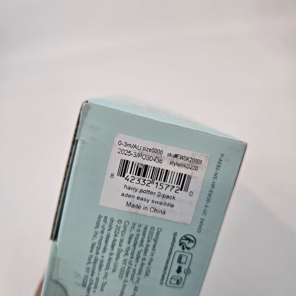 Aden & Anais Harry Potter Quick Change Easy Swaddle 2 Pack Zipper 0-3 M NEW - Picture 7 of 7